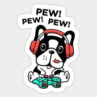 French bulldog puppy gaming Sticker